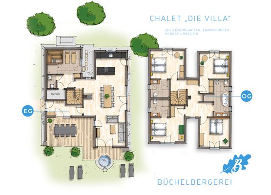 Grundriss "Die Villa" - Chaletdorf Büchelbergerei